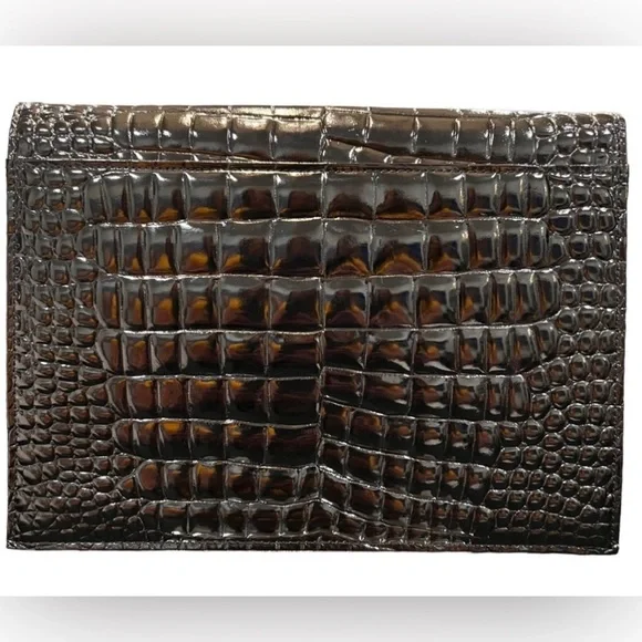 YSL - Yves Saint Laurent - croc effect Black leather evening or everyday clutch - Picture 5 of 9